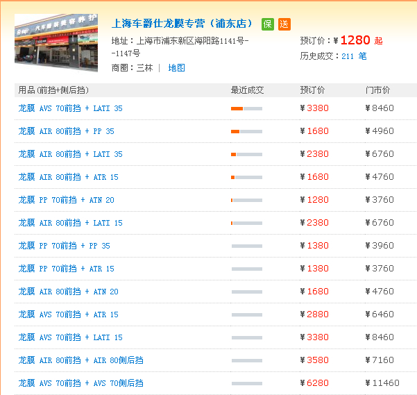 上海龙膜官方授权店价格