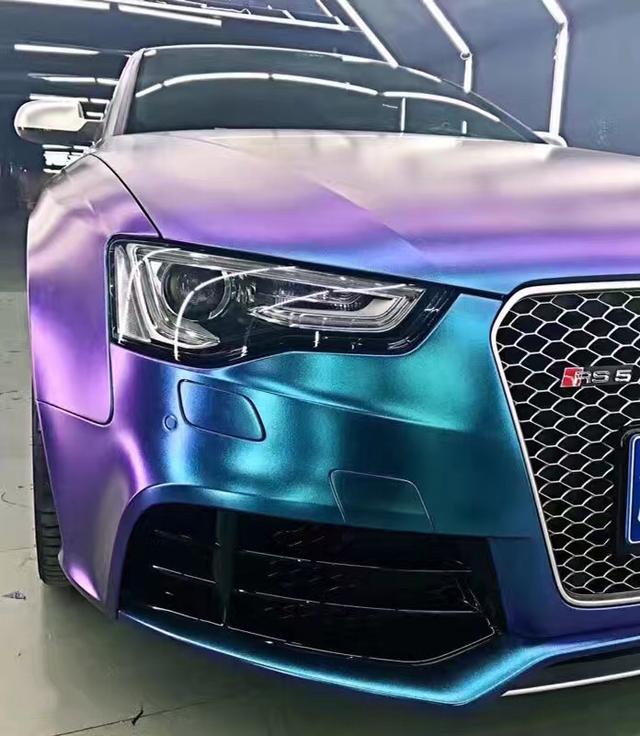 奥迪RS5车身改色电光紫魅蓝案例