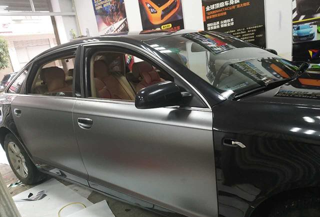 奥迪A6汽车电光金属钛灰车身改色贴膜效果图
